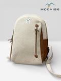 Modvibe Hemp Laptop Backpack with Leather Trim – Eco-Conscious College & Work Bag